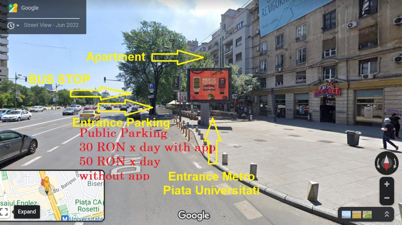 Anastasia Balcescu Apart 4 Self Check In Code From 2Pm Kitchen And Bedroom Bucharest Exterior photo